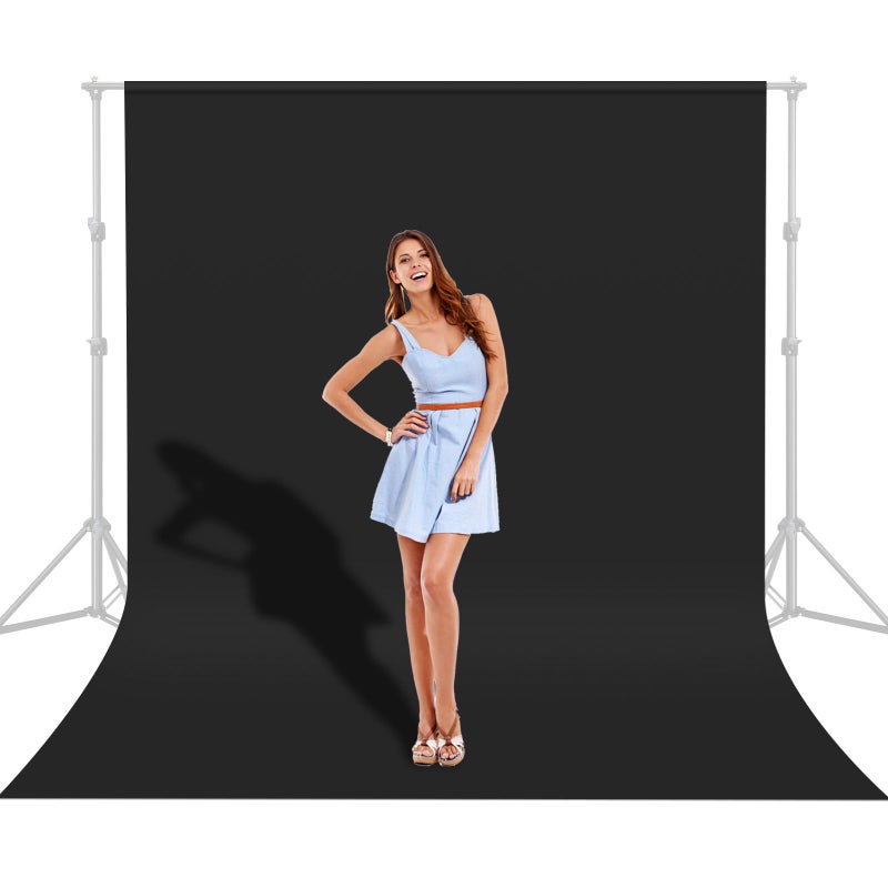 UTEBIT 10x10FT Black Backdrop for Photography, Polyester Photo Backdrops Cloth for Photography, Low-Temperature Ironing Wrinkle Removal - Image 1